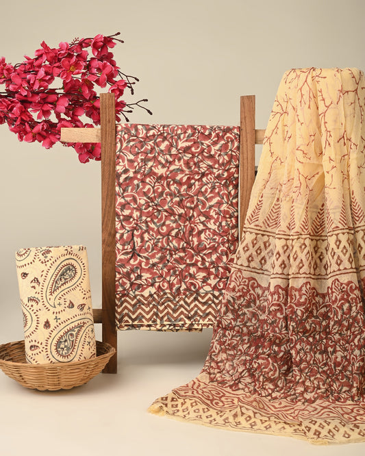 CHIFFON DUPATTA COTTON SUIT