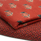 Dark red unstitched printed  pure cotton fabric or dress material top and bottom set for women for dress from tanchui having sangeneri print bagru print Jaipuri print