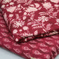 Maroon unstitched printed  pure cotton fabric or dress material top and bottom set for women for dress from tanchui having sangeneri print bagru print Jaipuri print
