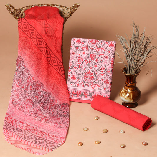 CHIFFON DUPATTA COTTON SUIT
