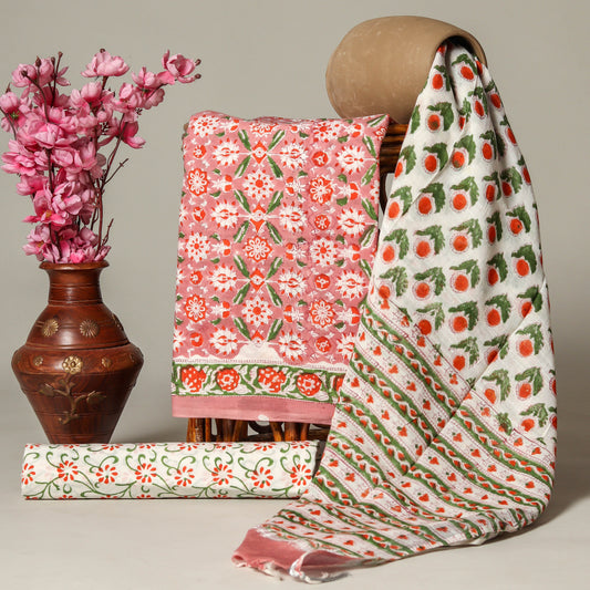 COTTON SUIT WITH LINEN DUPATTA